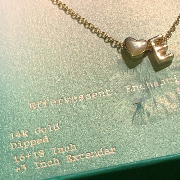 A New Day 14K Gold Dipped “E” Initial with Heart Chain Necklace - Picture 7 of 7